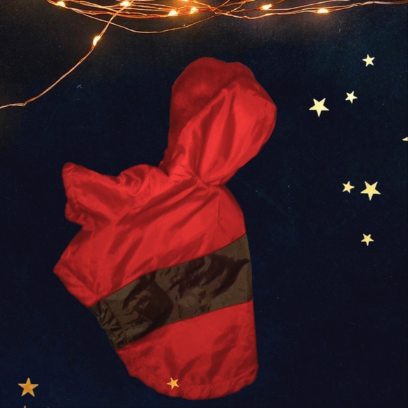 ❤️ Red Hooded Dog Jacket Sz Sm - Picture 1 of 6